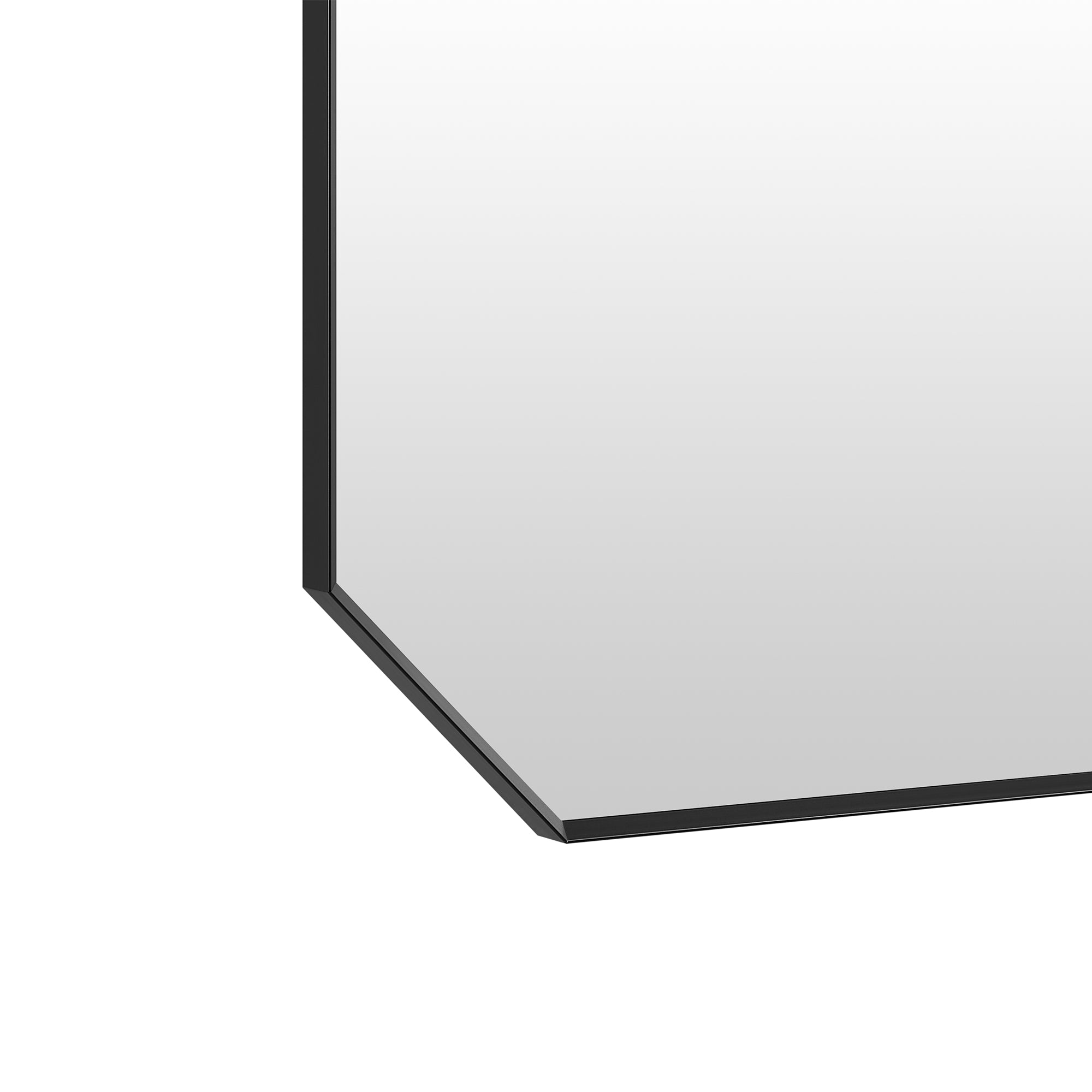 Allure Octagon Aluminum Framed in Modern Bathroom Wall Mirror