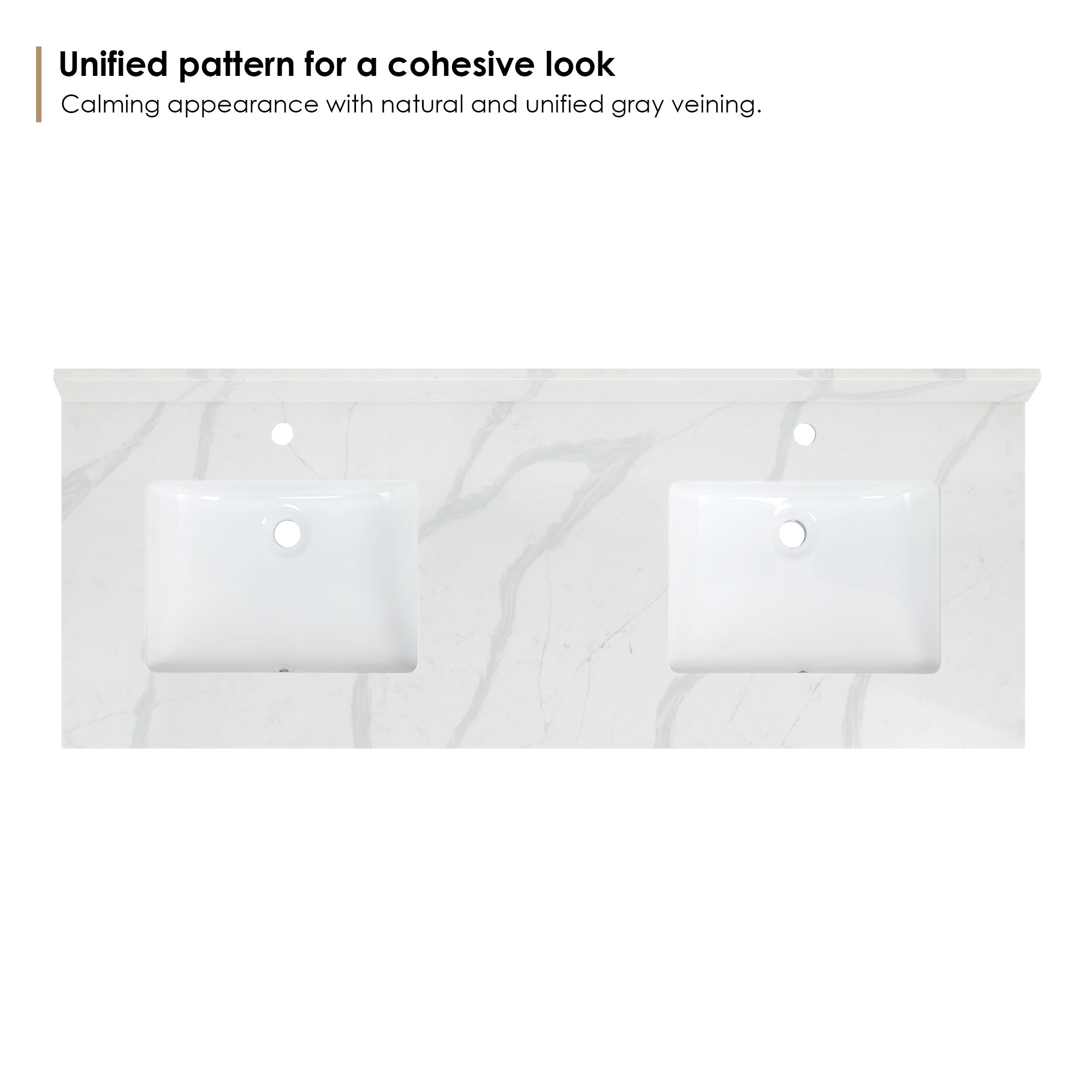 Arbios in Quartz Vanity Top in Calacatta White with White Sink