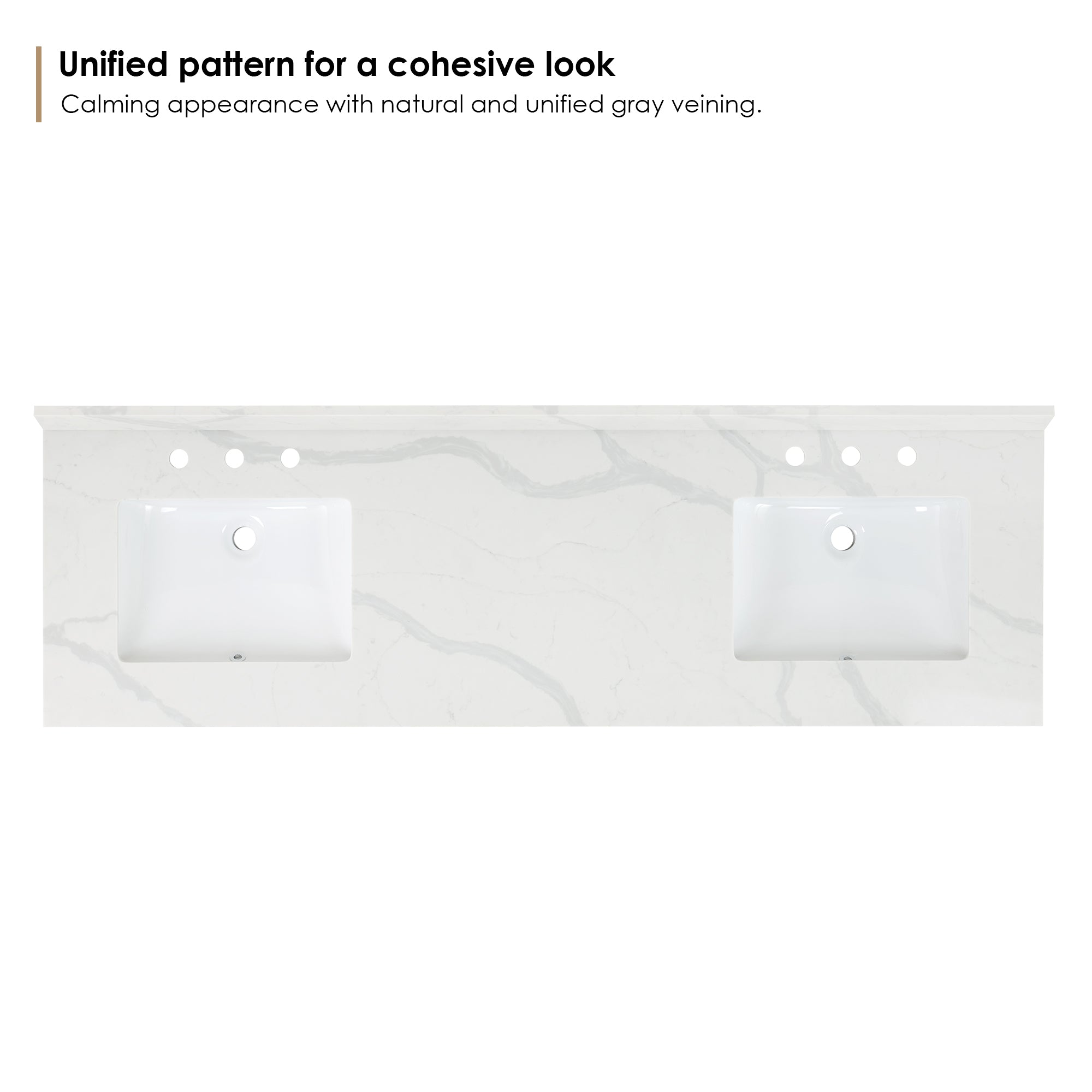 Arbios in Quartz Vanity Top in Calacatta White with White Sink