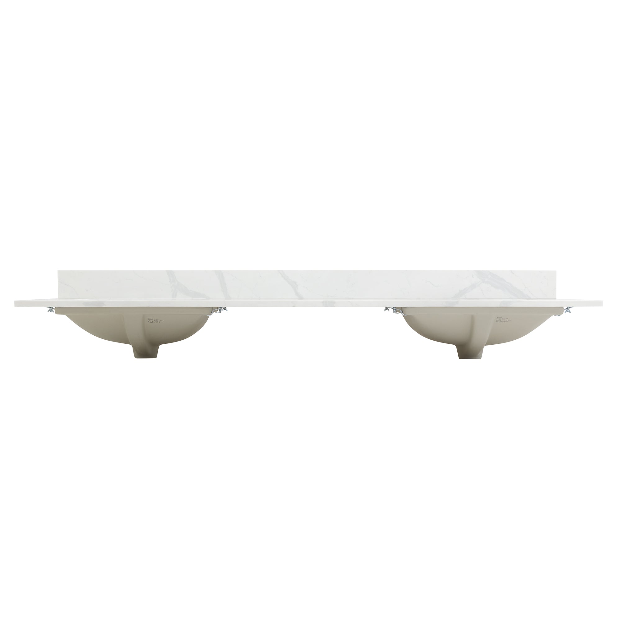 Arbios in Quartz Vanity Top in Calacatta White with White Sink