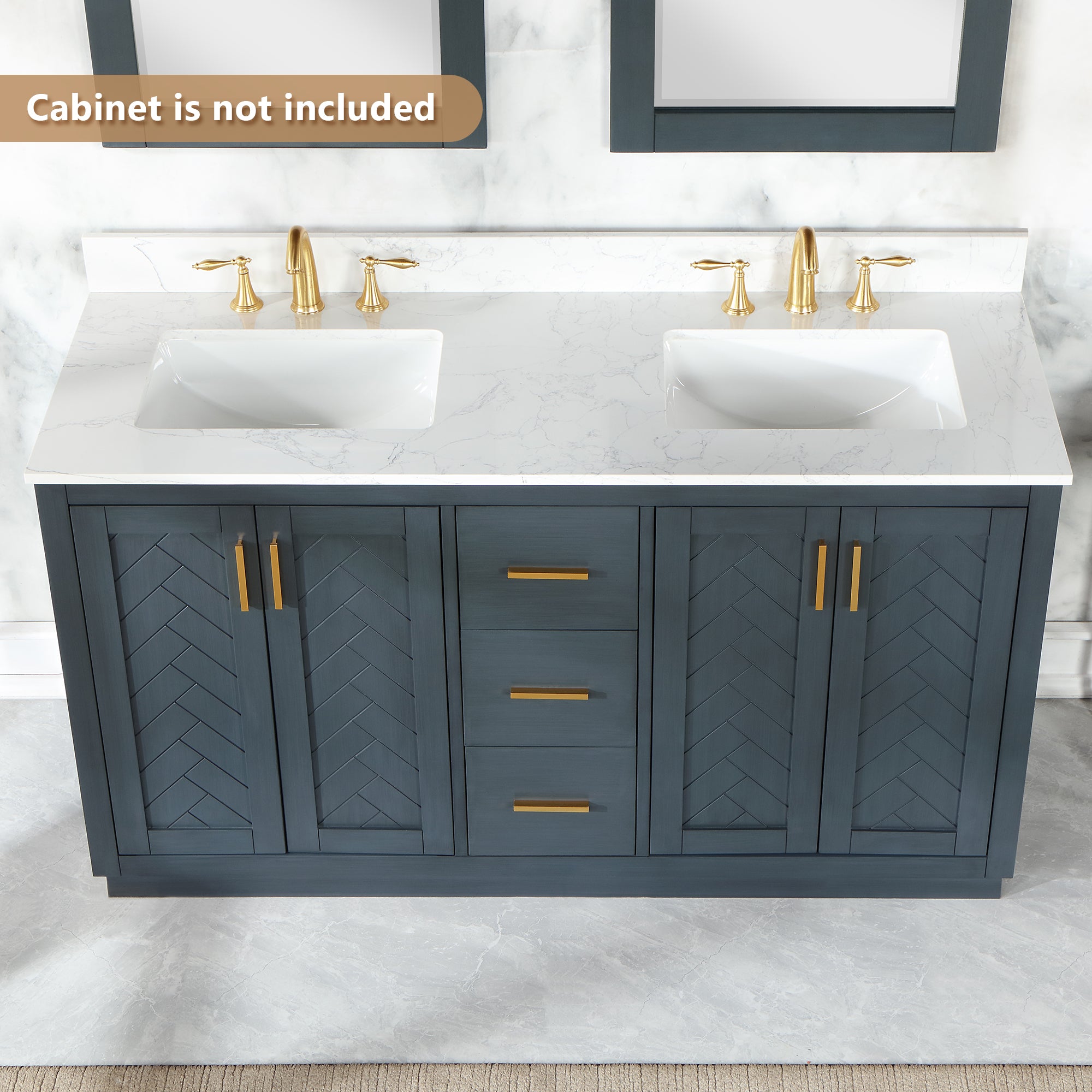 Ceres in Engineered Stone Vanity Top in Grain White with Single White Sink