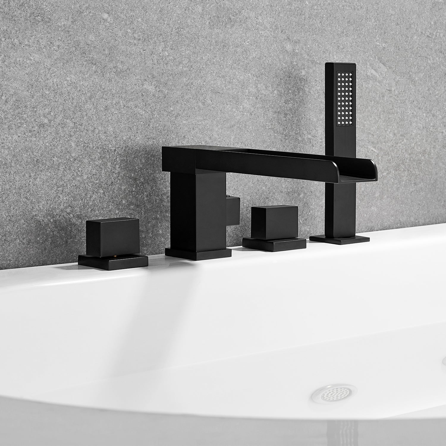 Nairn Deck-Mount Roman Waterfall Tub Filler with Handshower