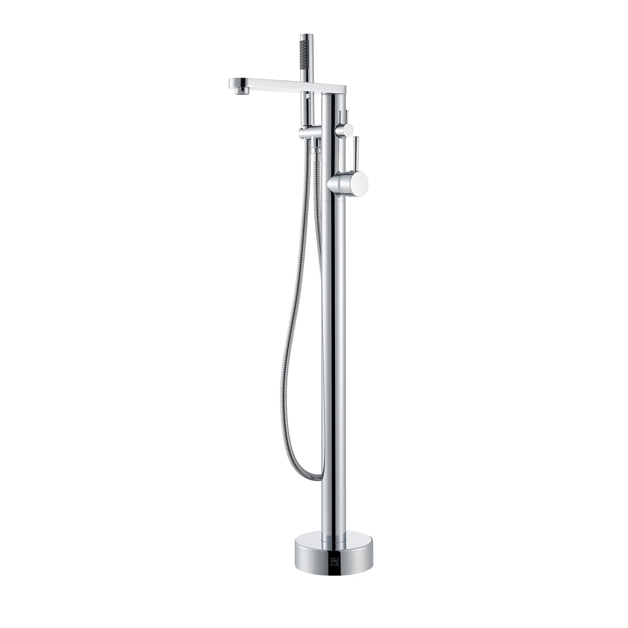 Allario Double Lever Handles Freestanding Floor Mounted Tub Filler with Handshower