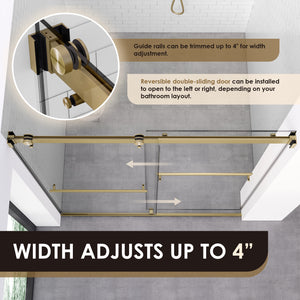 Marcelo 48" W x 76" H By Pass Frameless Shower Door with Clear Glass
