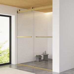 Marcelo 64" W x 76" H By Pass Frameless Shower Door with Clear Glass