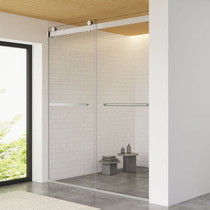 Marcelo 64" W x 76" H By Pass Frameless Shower Door with Clear Glass