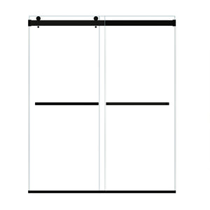 Marcelo 64" W x 76" H By Pass Frameless Shower Door with Clear Glass