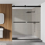 Load image into Gallery viewer, Marcelo 64&quot; W x 76&quot; H By Pass Frameless Shower Door with Clear Glass
