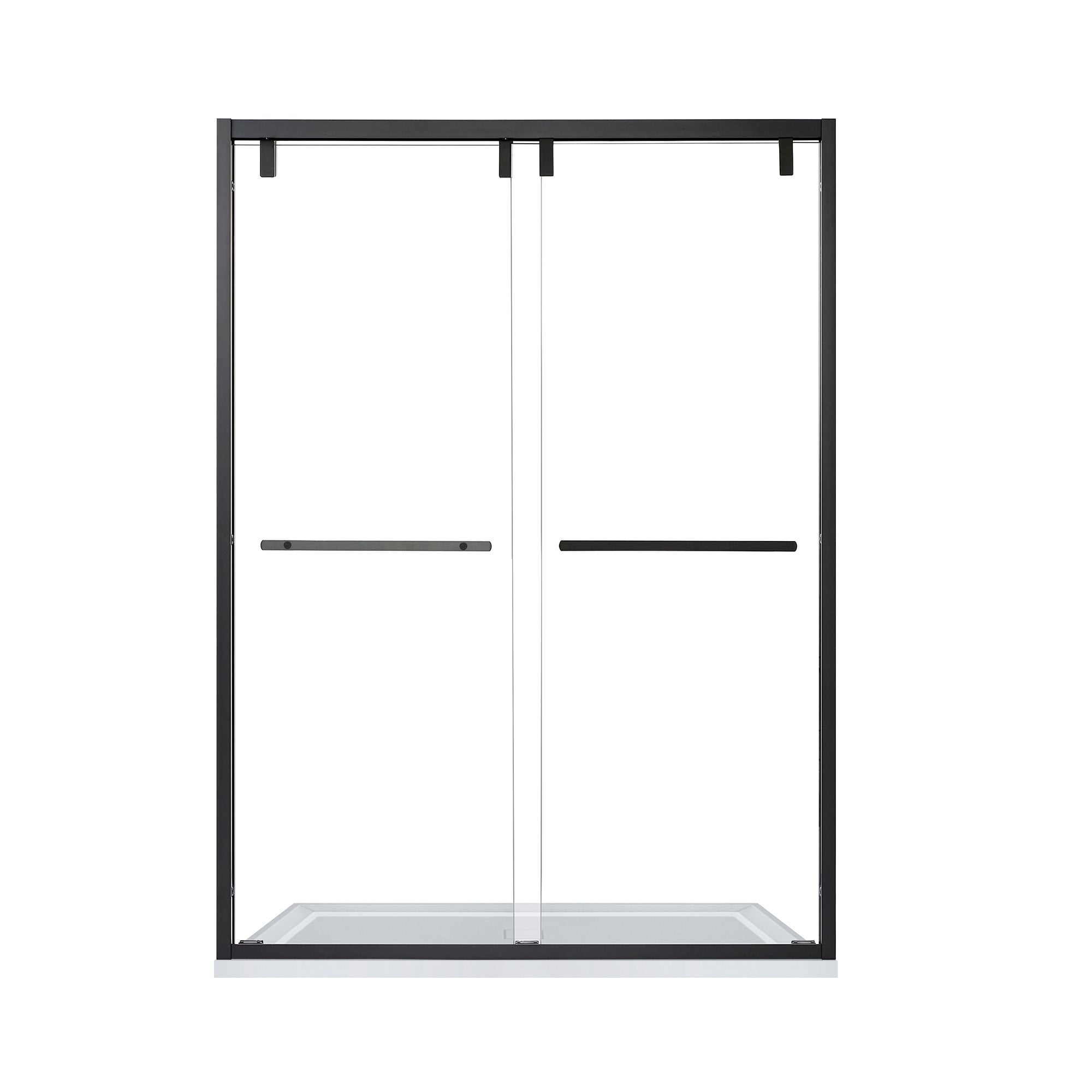 Caspar 52" W x 76" H By Pass Semi Frameless Shower Door with Clear Glass