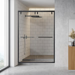 Load image into Gallery viewer, Caspar 52&quot; W x 76&quot; H By Pass Semi Frameless Shower Door with Clear Glass
