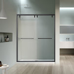 Load image into Gallery viewer, Caspar 60&quot; W x 76&quot; H By Pass Semi Frameless Shower Door with Clear Glass
