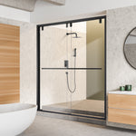 Load image into Gallery viewer, Caspar 60&quot; W x 76&quot; H By Pass Semi Frameless Shower Door with Clear Glass
