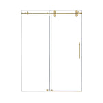 Load image into Gallery viewer, Lazaro 56&quot; W x 78&quot; H Single Sliding Frameless Shower Door with Clear Glass
