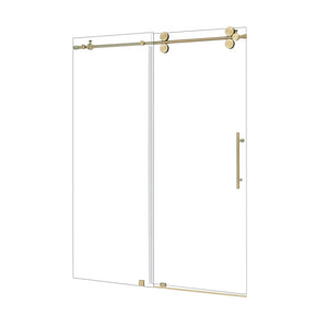 Lazaro 56" W x 78" H Single Sliding Frameless Shower Door with Clear Glass