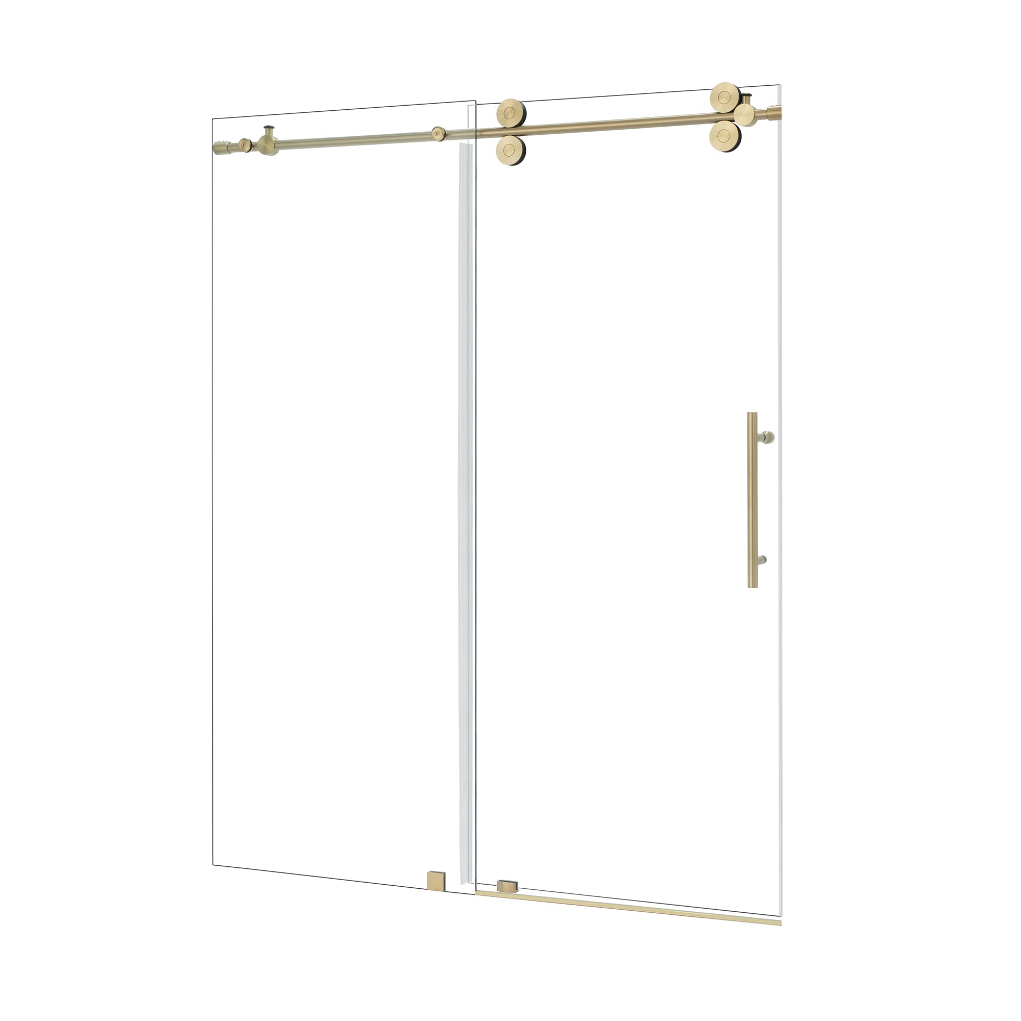 Lazaro 60" W x 78" H Single Sliding Frameless Shower Door with Clear Glass
