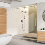 Load image into Gallery viewer, Lazaro 60&quot; W x 78&quot; H Single Sliding Frameless Shower Door with Clear Glass
