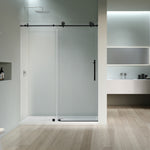 Load image into Gallery viewer, Gareth 60&quot; W x 78&quot; H Single Sliding Frameless Shower Door with Clear Glass
