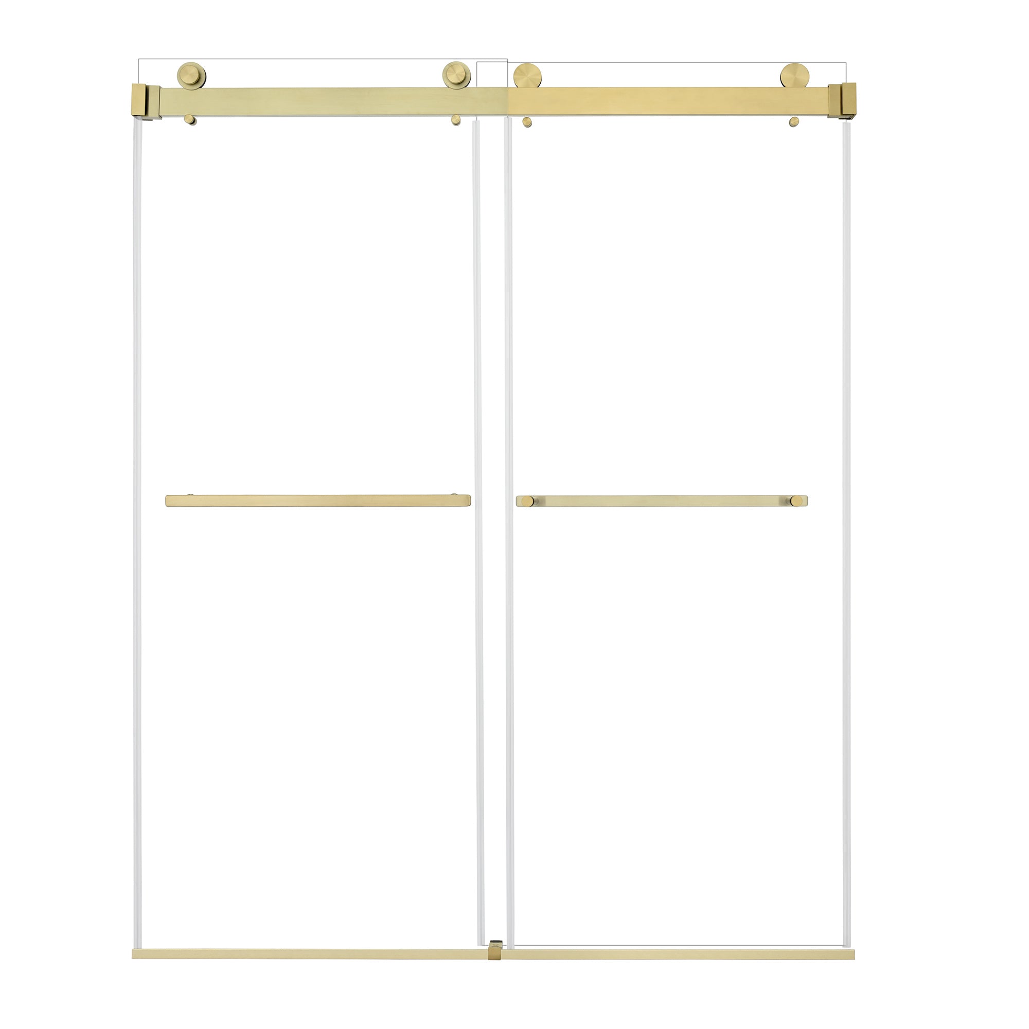 Bolani 60" W x 76" H By Pass Frameless Exposed Roller Shower Door with Clear Glass
