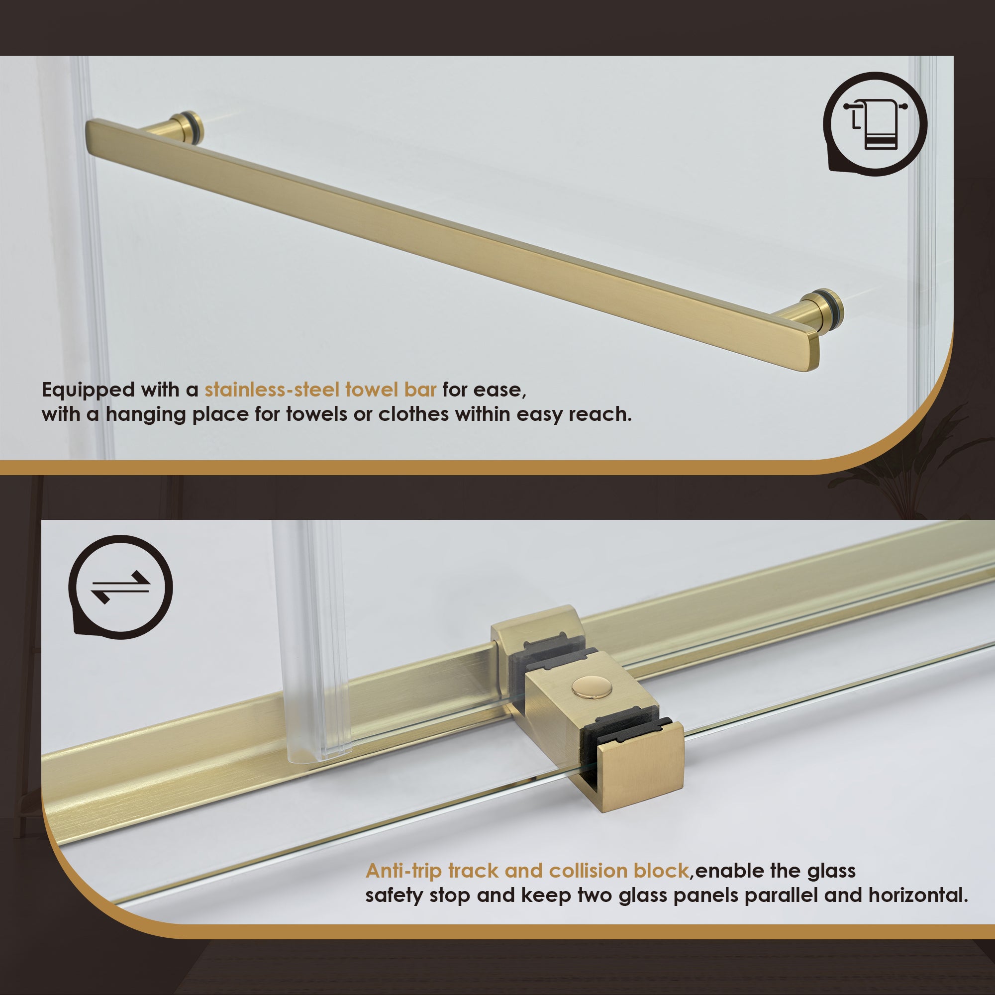Bolani 60" W x 76" H By Pass Frameless Exposed Roller Shower Door with Clear Glass