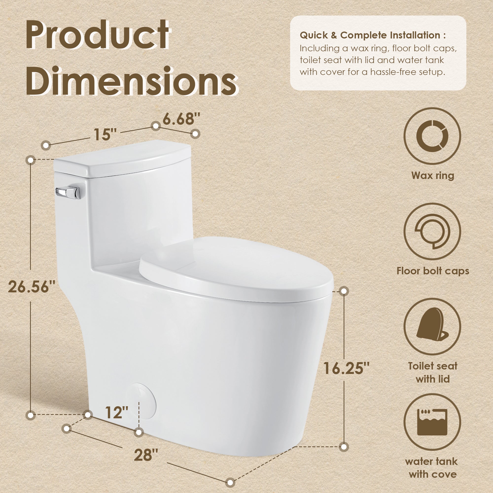 Braila Side-Flush Elongated One-Piece Toilet with ADA Chair Height ...