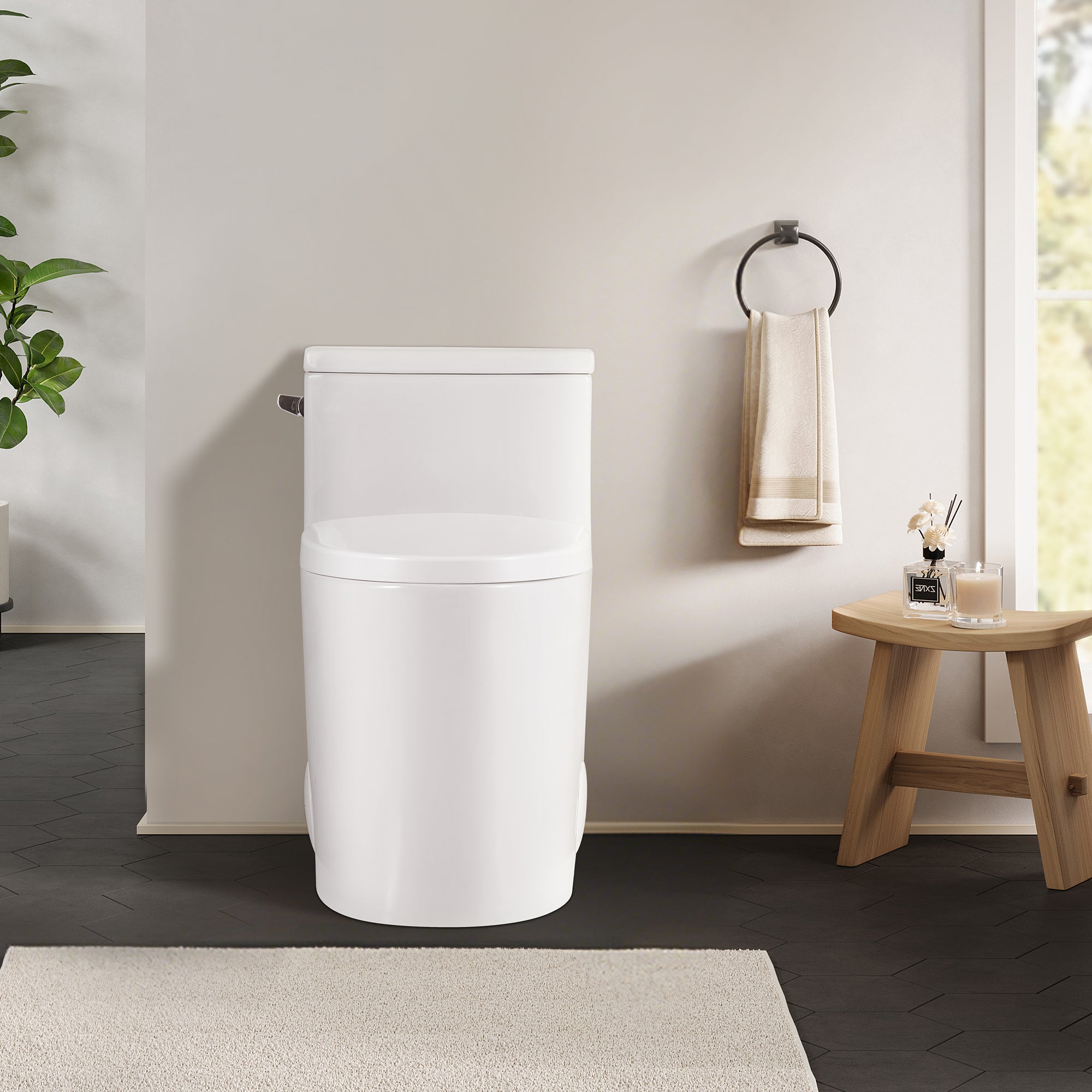 Braila Side-Flush Elongated One-Piece Toilet with ADA Chair Height ...