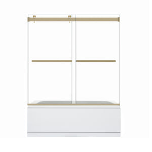 Marcelo 60" W x 58" H By Pass Frameless Tub Door with Clear Glass