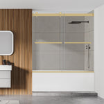Load image into Gallery viewer, Marcelo 60&quot; W x 58&quot; H By Pass Frameless Tub Door with Clear Glass
