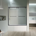 Load image into Gallery viewer, Caspar 60&quot; W x 58&quot; H By Pass Semi Frameless Tub Door with Clear Glass
