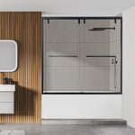 Load image into Gallery viewer, Caspar 60&quot; W x 58&quot; H By Pass Semi Frameless Tub Door with Clear Glass
