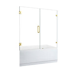 Load image into Gallery viewer, Roisin 60&quot; W x 58&quot; H Frameless Hinged Tub Door with Clear Glass
