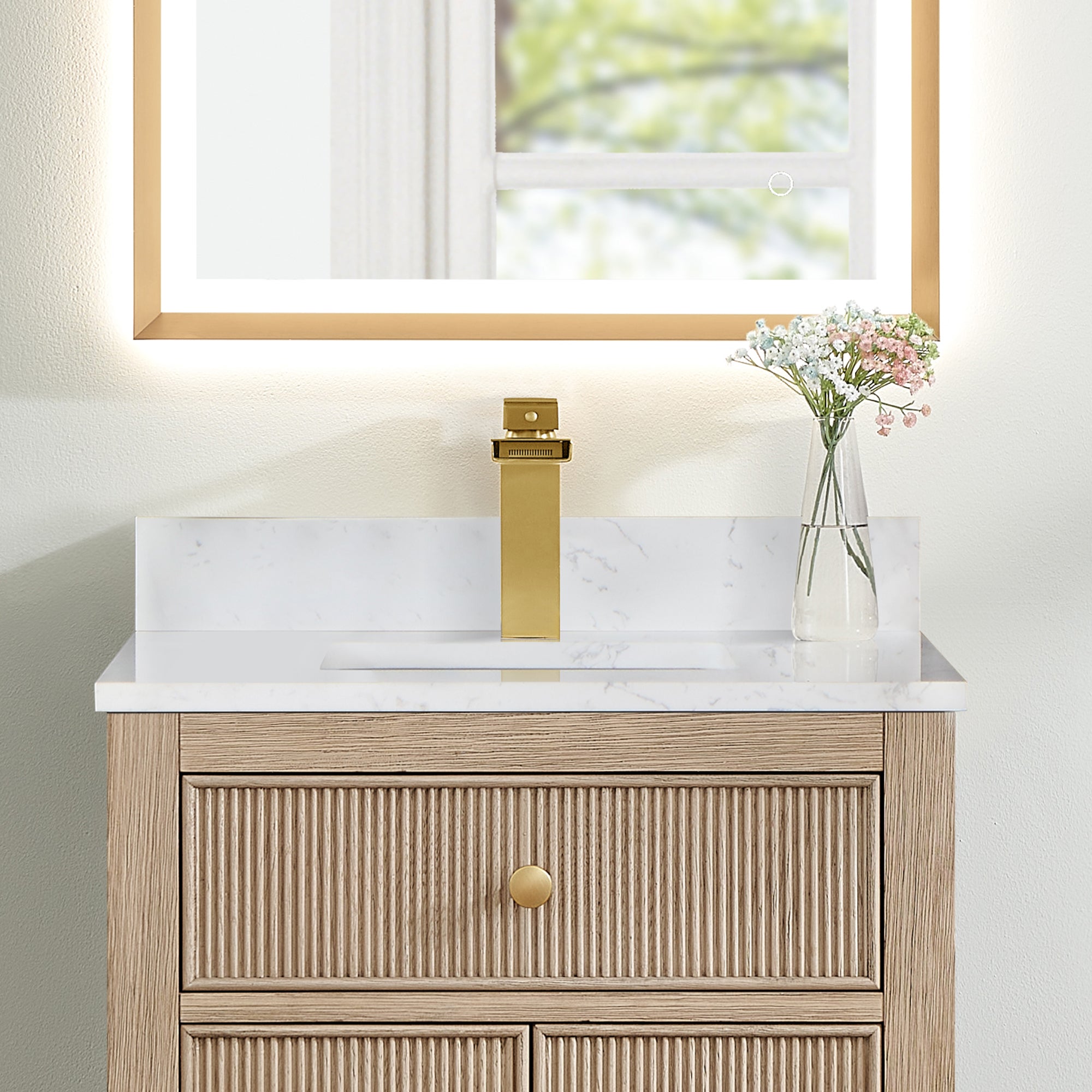 Fondis 24 in.W Engineered Stone Vanity Backsplash