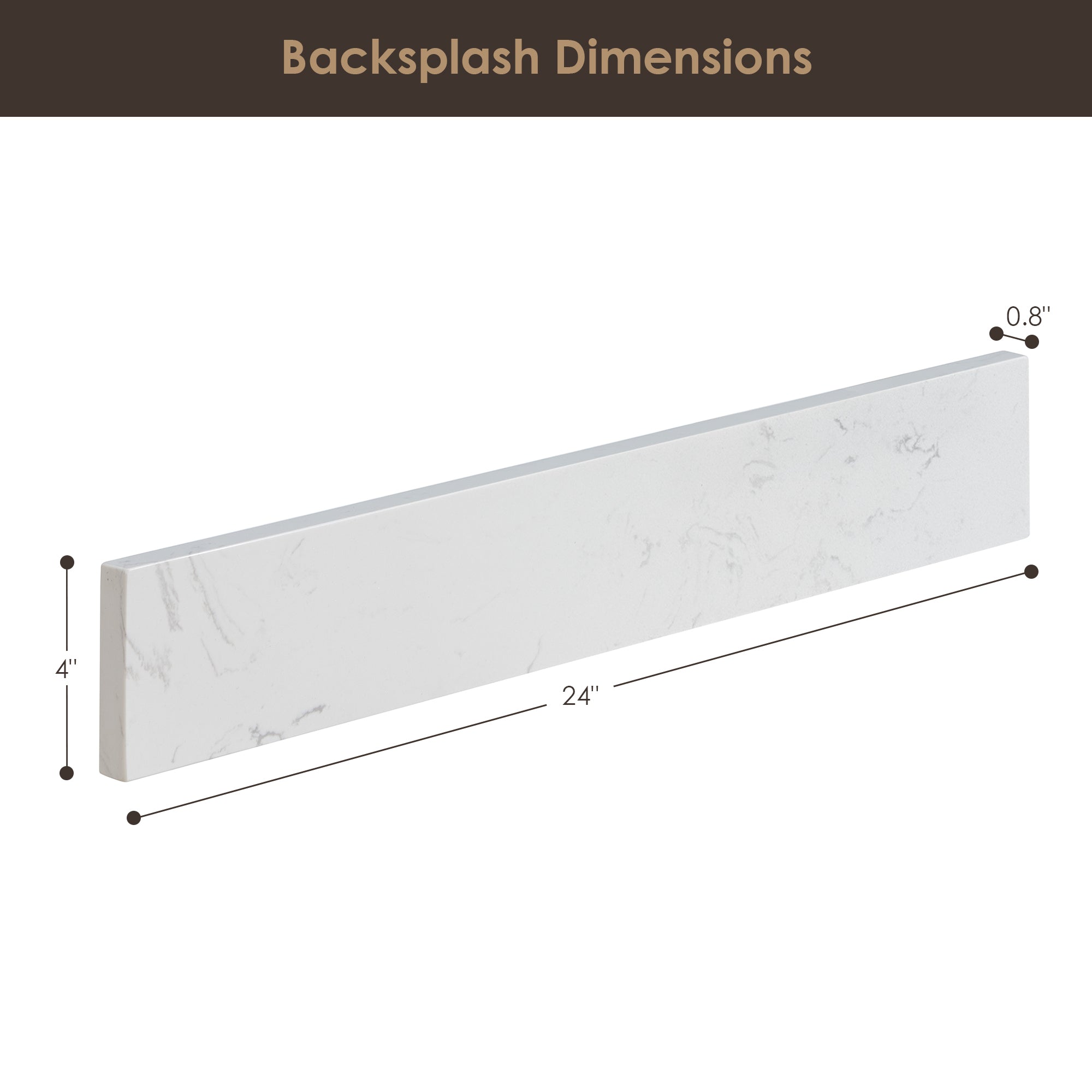 Fondis 24 in.W Engineered Stone Vanity Backsplash