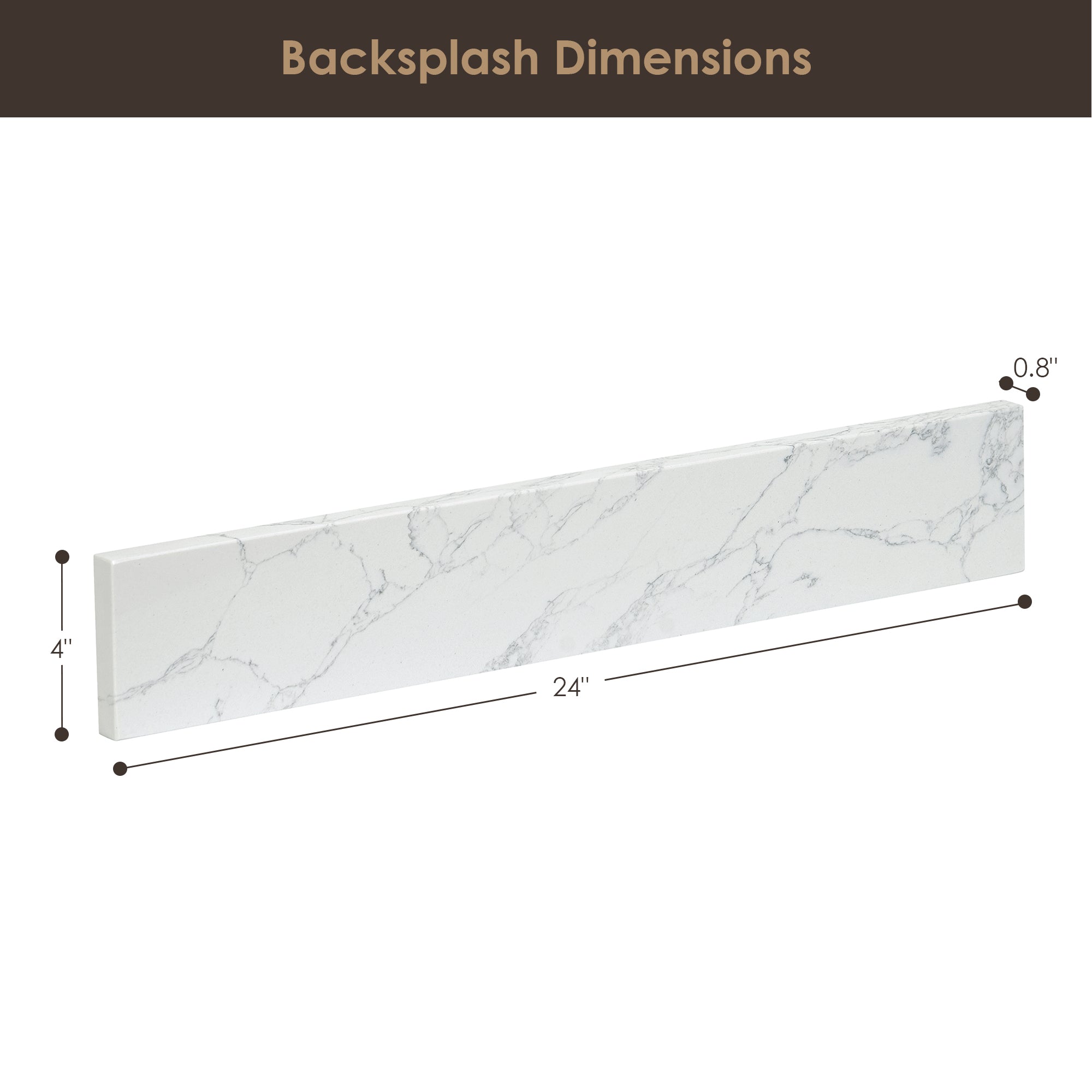 Fondis 24 in.W Engineered Stone Vanity Backsplash