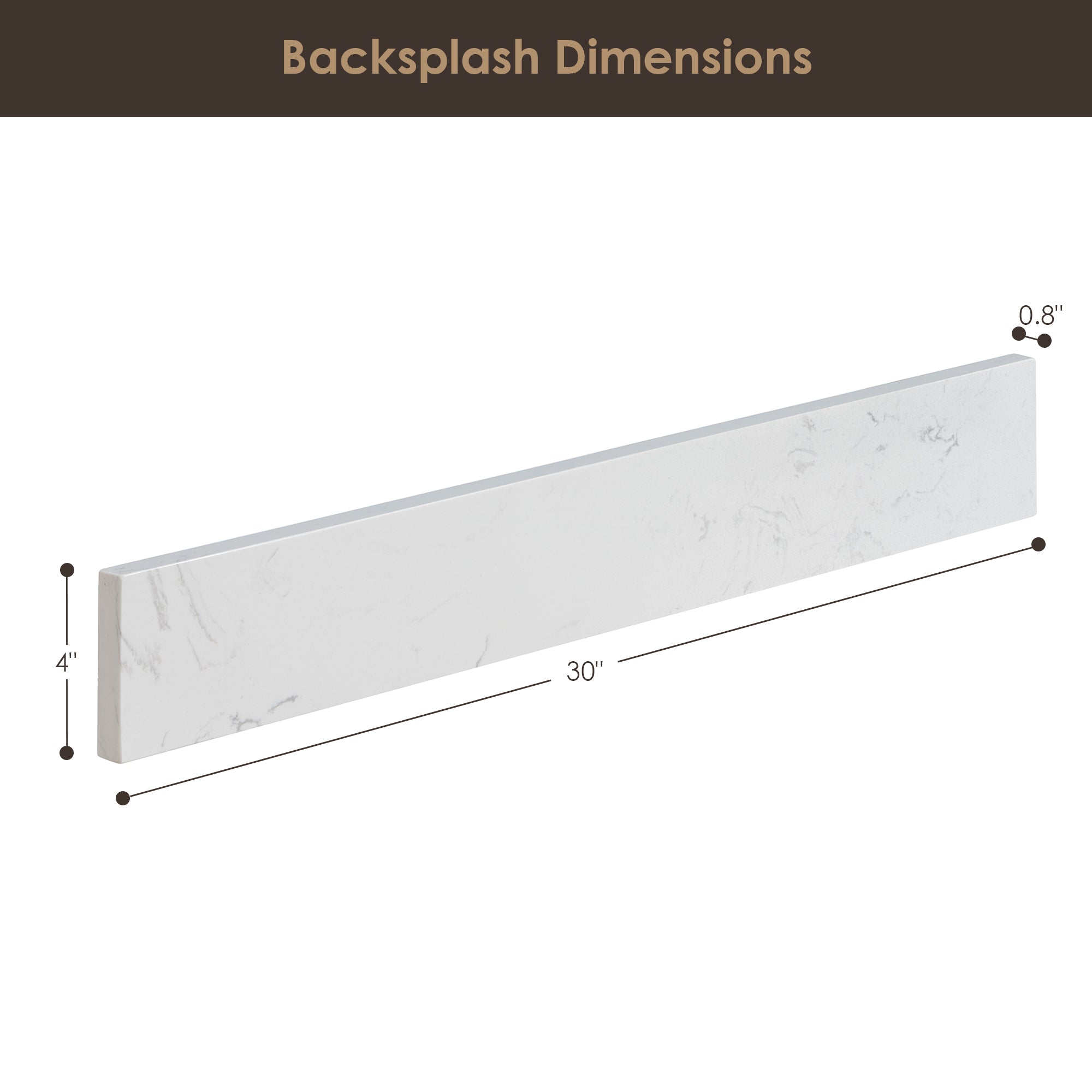 Fondis 30 in.W Engineered Stone Vanity Backsplash