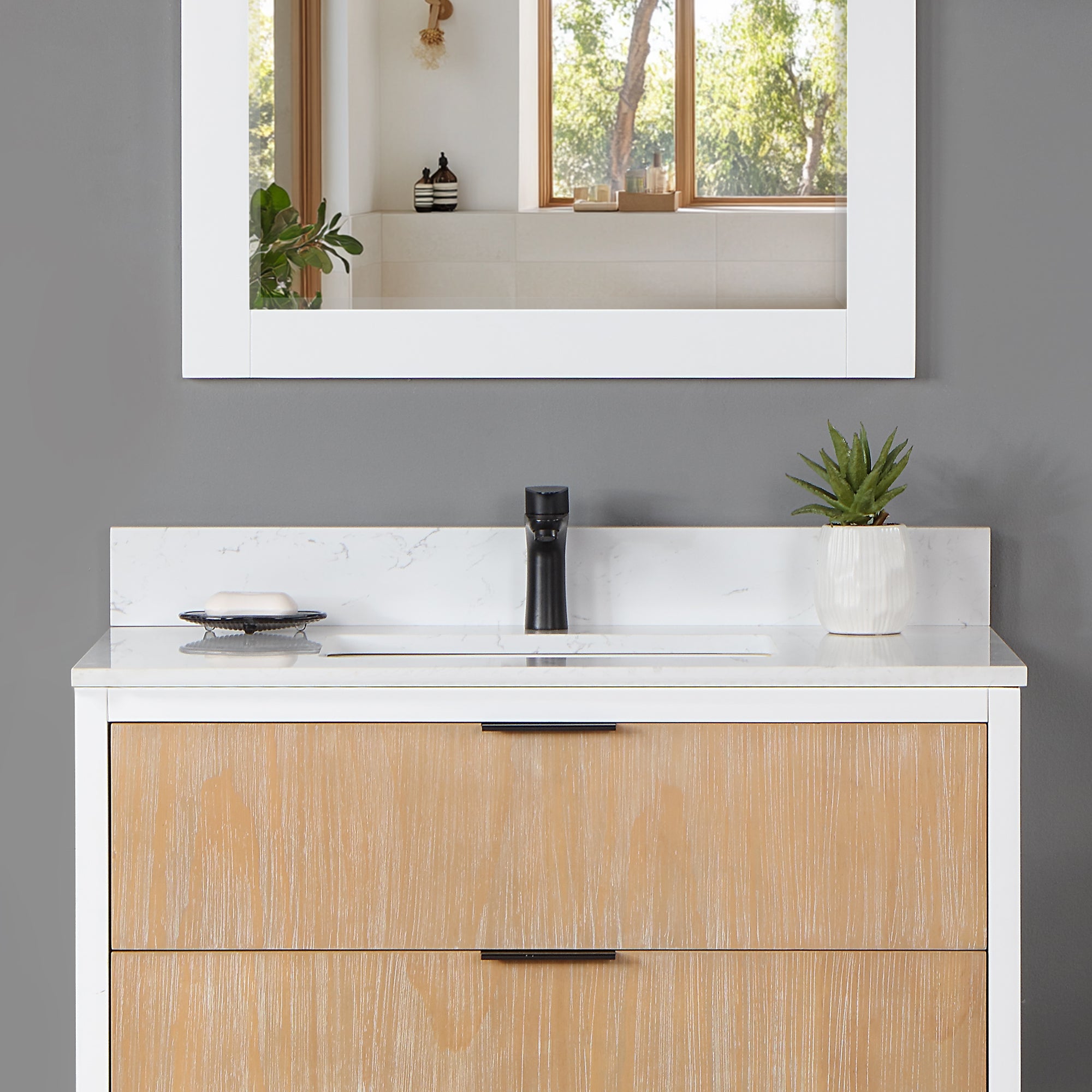 Fondis 36 in.W Engineered Stone Vanity Backsplash