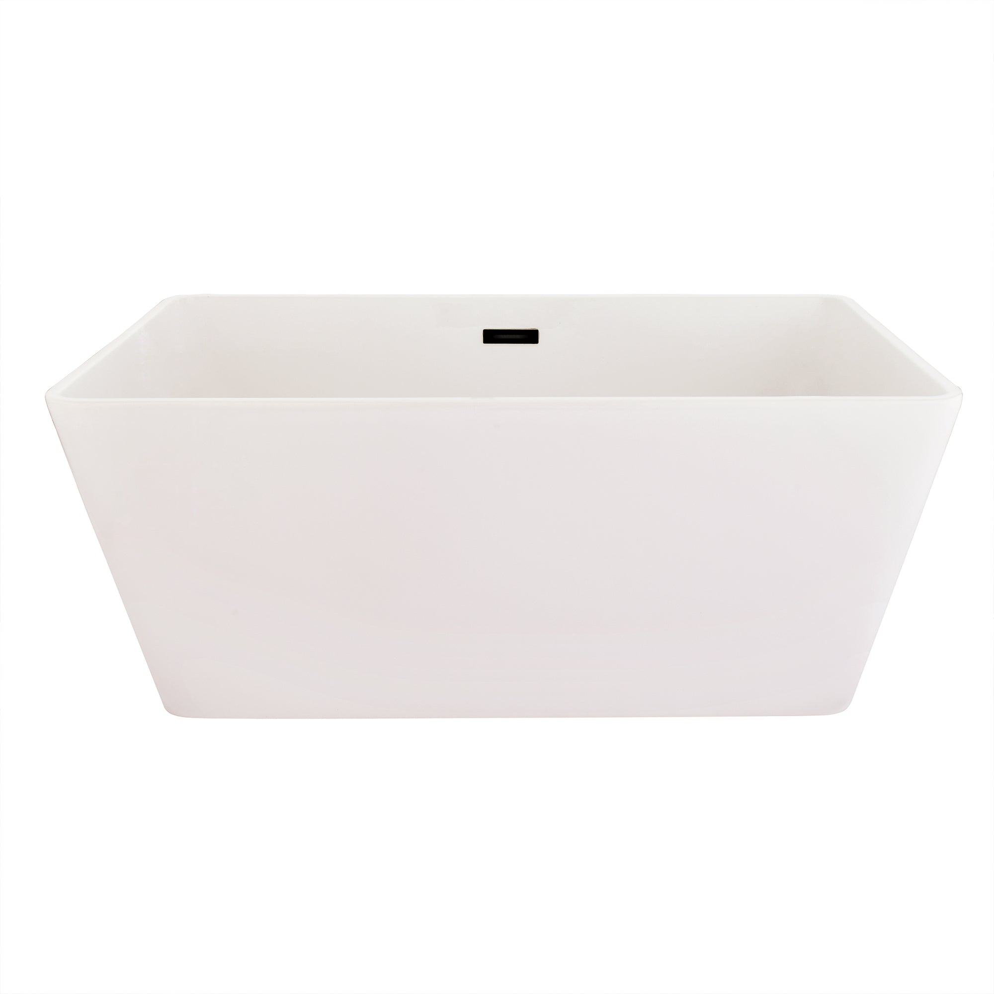 Regina 51" x 28" Flatbottom Freestanding Acrylic Soaking Bathtub in Glossy White with Drain and Overflow