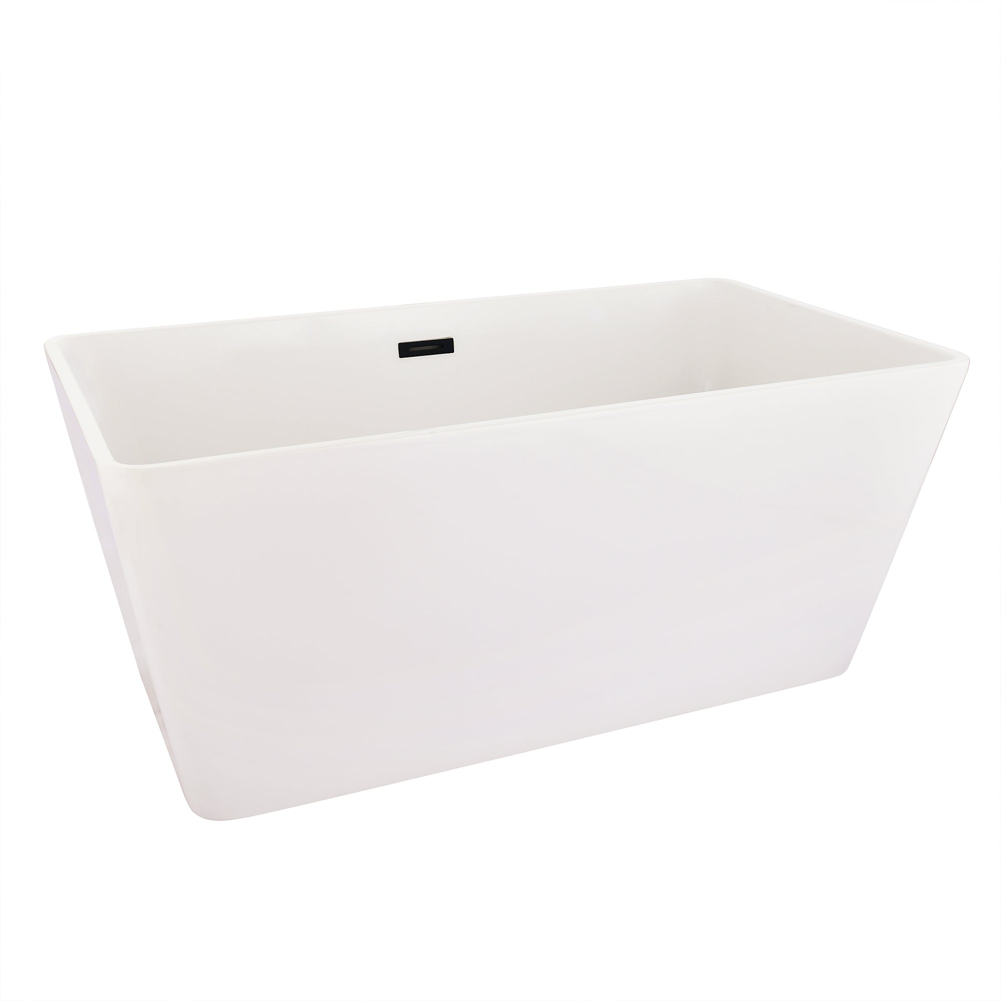Regina 51" x 28" Flatbottom Freestanding Acrylic Soaking Bathtub in Glossy White with Drain and Overflow