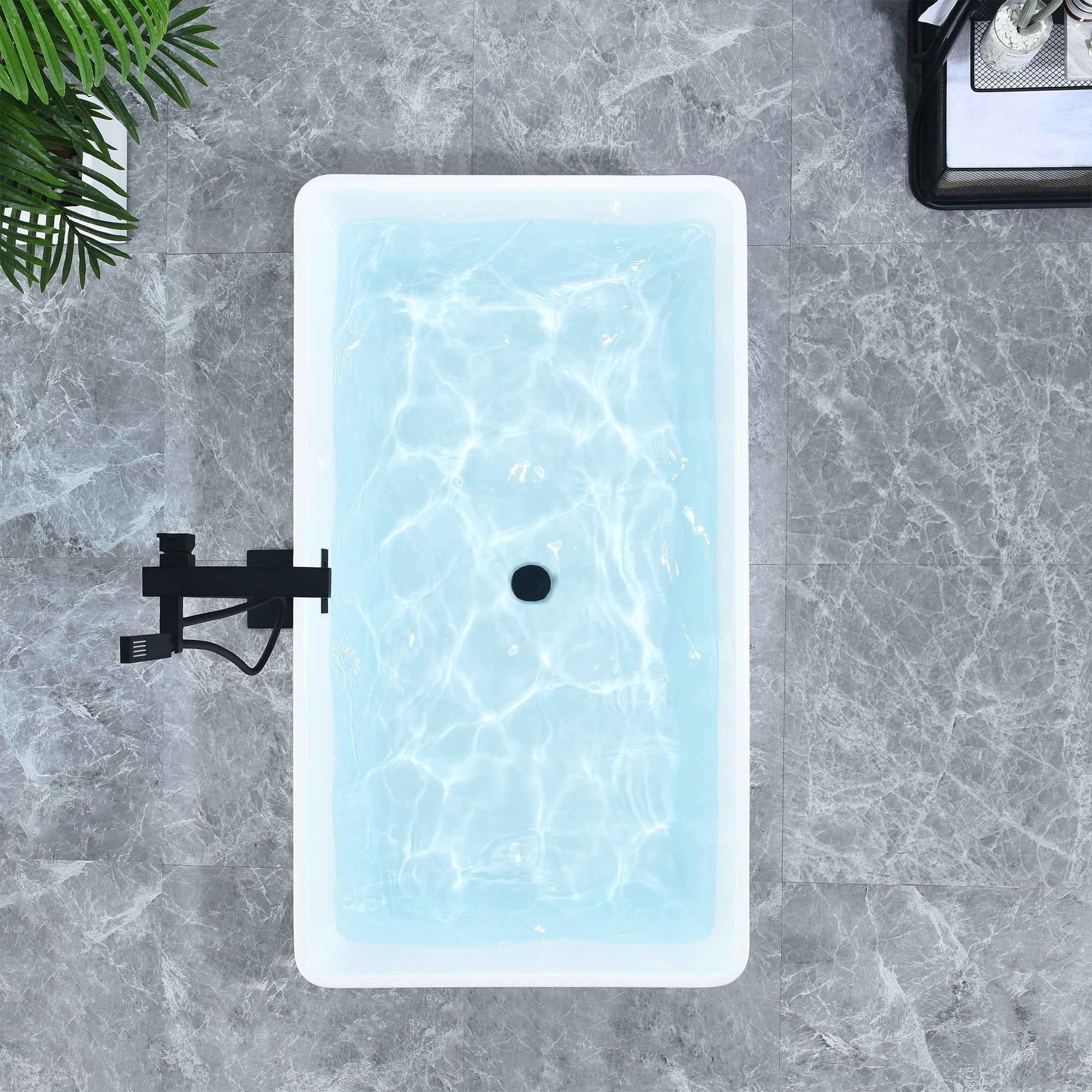 Regina 51" x 28" Flatbottom Freestanding Acrylic Soaking Bathtub in Glossy White with Drain and Overflow