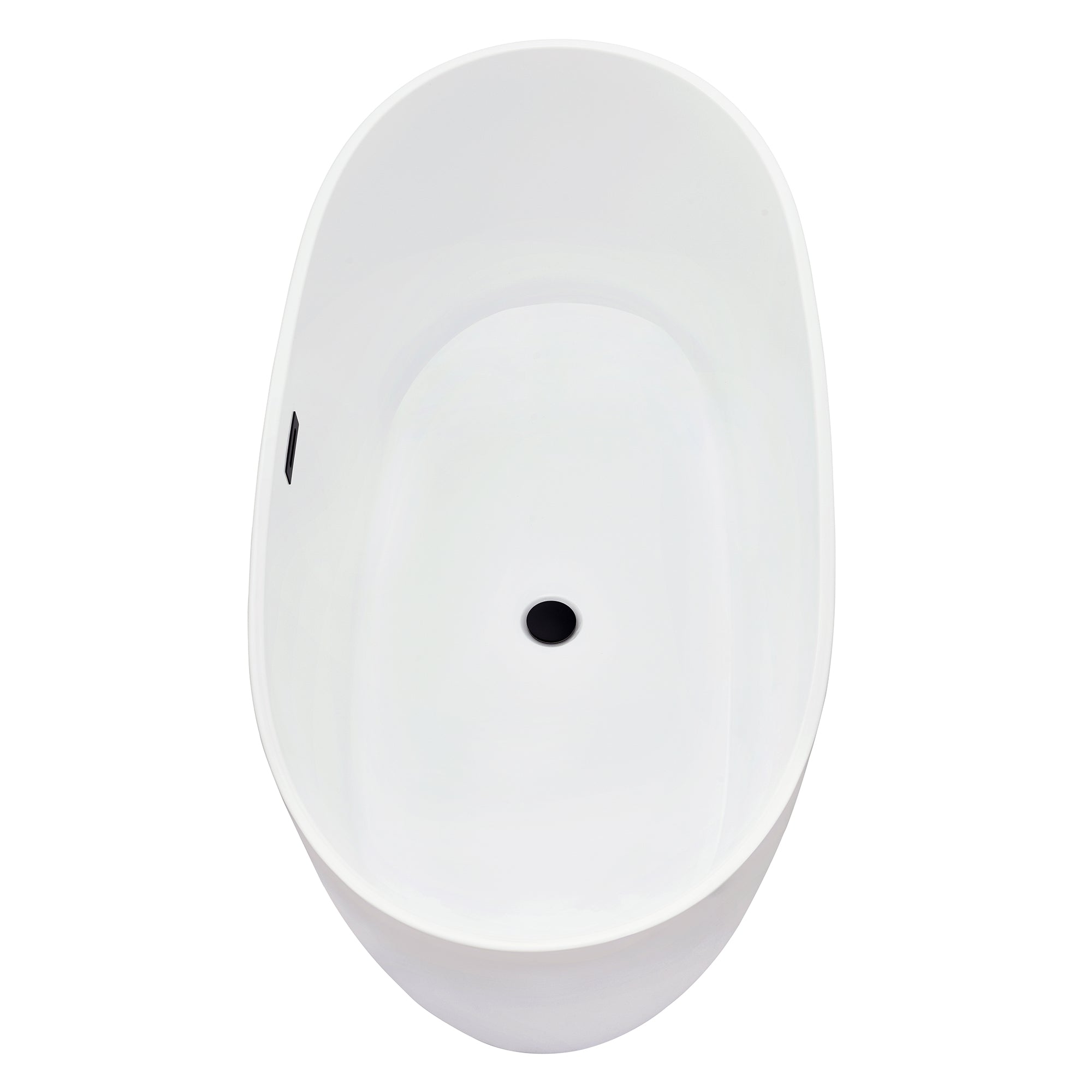 Rauris 59" x 28" Flatbottom Freestanding Acrylic Soaking Bathtub in Glossy White with Drain and Overflow