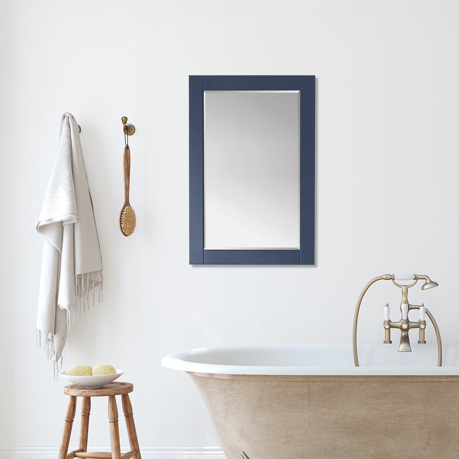 Ivy 24" Rectangular Bathroom Wood Framed Wall Mirror