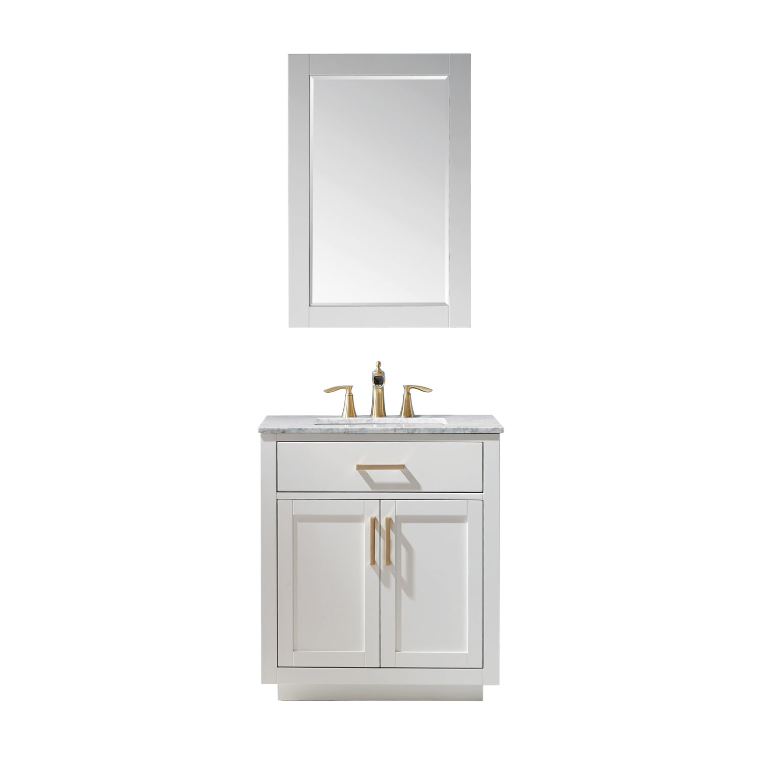 Ivy 30" Single Bathroom Vanity Set with Carrara White Marble Countertop