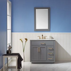 Ivy 36" Single Bathroom Vanity Set with Carrara White Marble Countertop