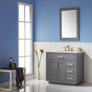Ivy 36" Single Bathroom Vanity Set with Carrara White Marble Countertop
