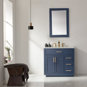 Ivy 36" Single Bathroom Vanity Set with Carrara White Marble Countertop