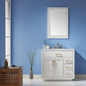 Ivy 36" Single Bathroom Vanity Set with Carrara White Marble Countertop