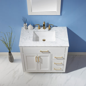Ivy 36" Single Bathroom Vanity Set with Carrara White Marble Countertop
