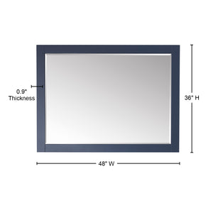 Ivy 48" Rectangular Bathroom Wood Framed Wall Mirror
