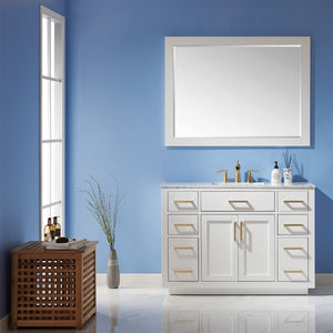 Ivy 48" Single Bathroom Vanity Set with Carrara White Marble Countertop