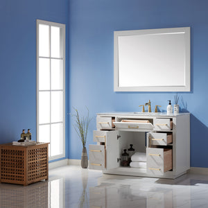 Ivy 48" Single Bathroom Vanity Set with Carrara White Marble Countertop