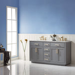 Load image into Gallery viewer, Ivy 60&quot; Double Bathroom Vanity Set with Carrara White Marble Countertop
